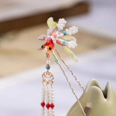 Goldfish Hanfu Hairpin Buyao Tassel Hair Accessory