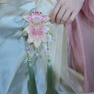Hanfu Goldfish Pendant with Double-Sided Contrasting Embroidery Classic Accessories