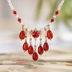 Hanfu Necklace Retro Imperial Court Style with Teardrop-Shaped Classic Accessories