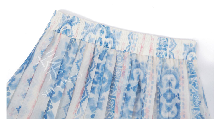 Summer Casual Set Fashionable Hanfu-Inspired Denim-Element Ensemble
