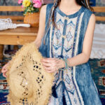 Summer Casual Set Fashionable Hanfu-Inspired Denim-Element Ensemble