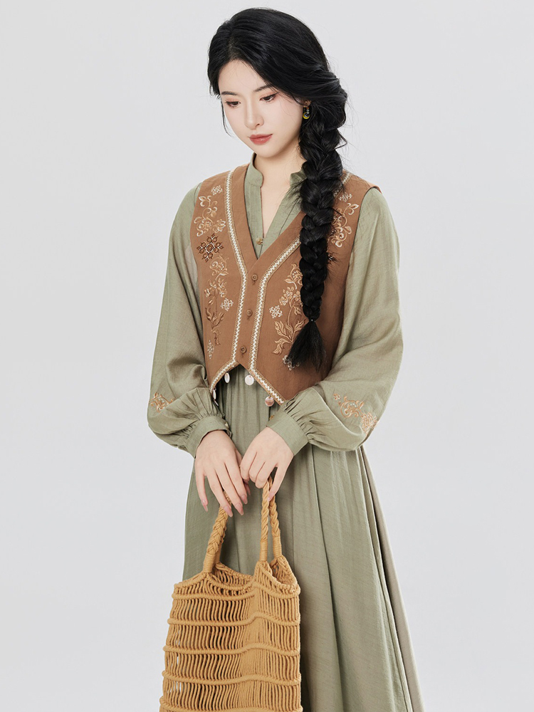 Women Casual Hanfu Set Loose-Fit Dress for Everyday Wear