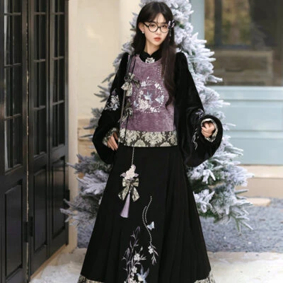 Women Winter Hanfu Thickened Fashionable Ming Dynasty Style Set