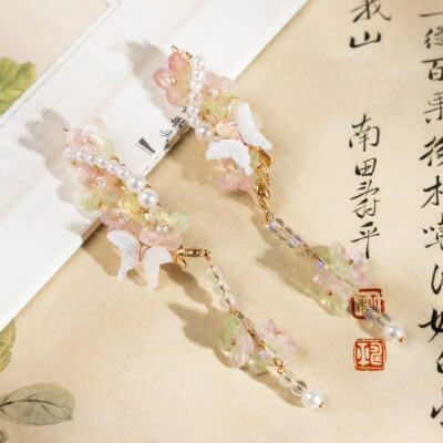 Classic-style Women Hair Clips Hanfu-inspired Tassel Hair Accessories Cute Butterfly and Flower Clips Graceful Butterfly