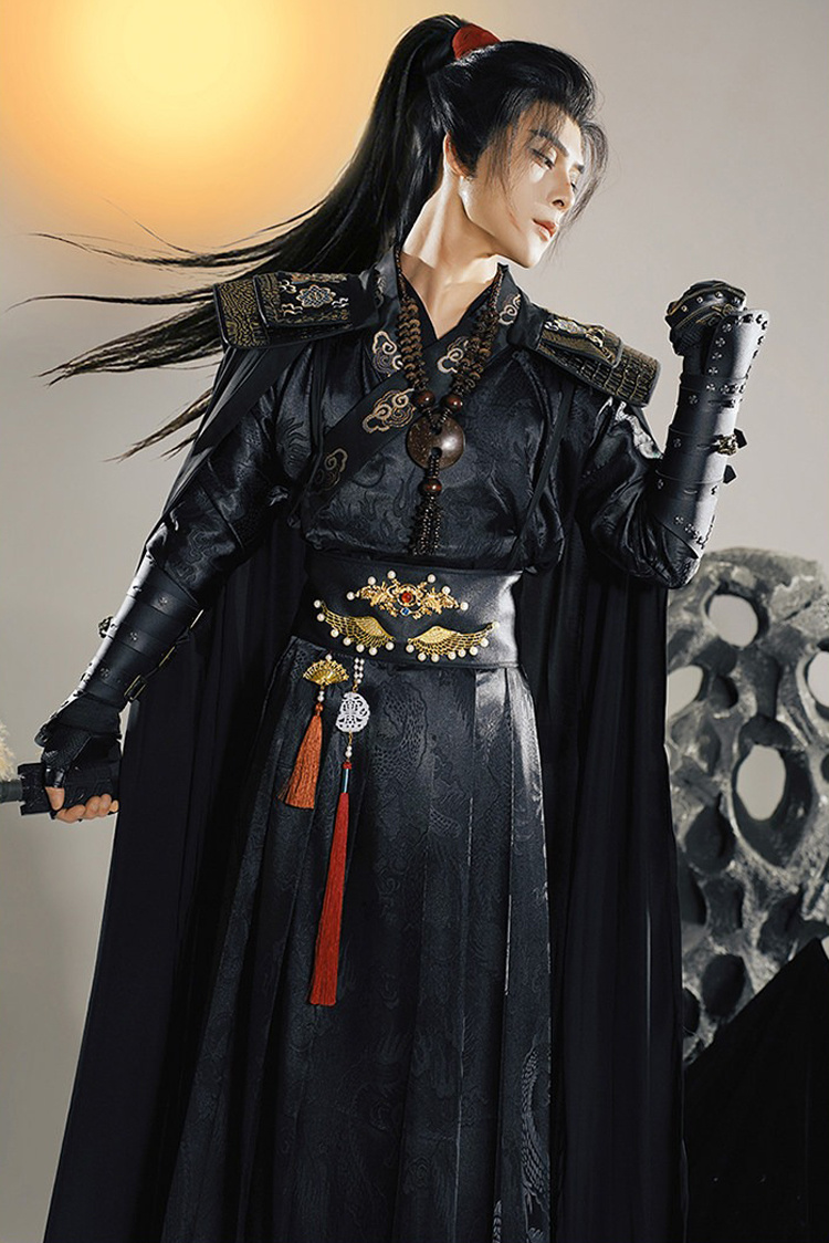 Black Wuxia Hanfu Cosplay Men Xianxia-Style Costume Set
