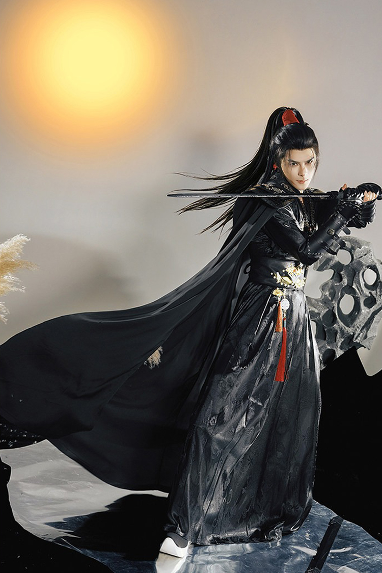 Black Wuxia Hanfu Cosplay Men Xianxia-Style Costume Set