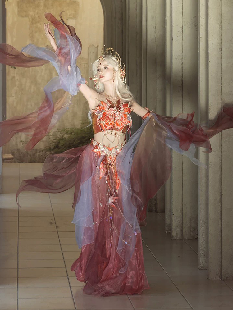 Dunhuang-style Hanfu Set Western Regions-inspired Attire Butterfly-themed Clothing