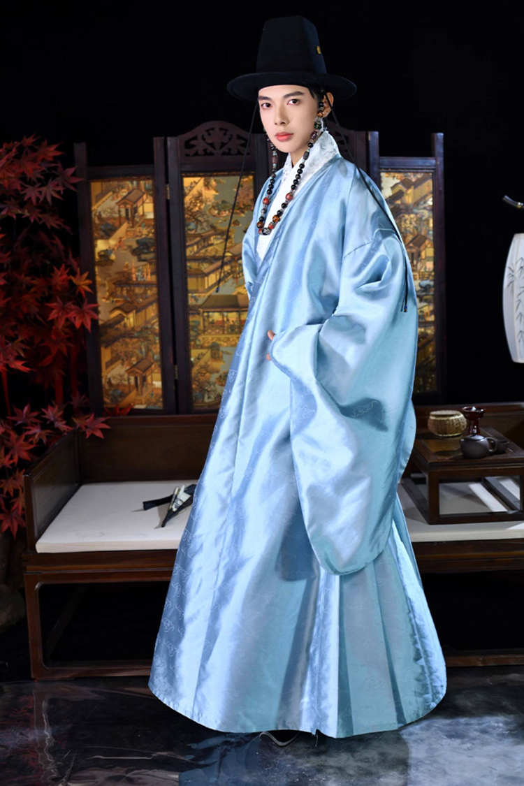 Hanfu Daopao Set with Dahu Retro-Style Ming Dynasty Men Outfit