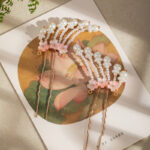 Hanfu Pearl Hairpins Classic Design with Cherry Blossom Motifs
