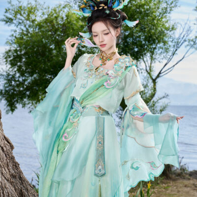 Summer Women Casual Tang Dynasty Hanfu Set Daji-Style Cosplay