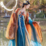 Women Elegant Tang Dynasty Hanfu Set Hezi Qun Summer Set