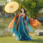 Women Elegant Tang Dynasty Hanfu Set Hezi Qun Summer Set