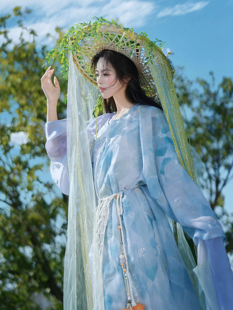 Women Hanfu Round-Neck Robe Tang Dynasty-Style Casual Wear