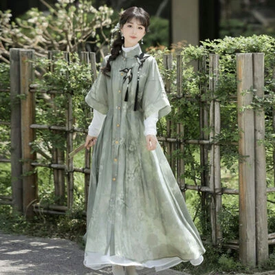 Women Spring Long Fashionable Hanfu Dress with Swallow Motifs