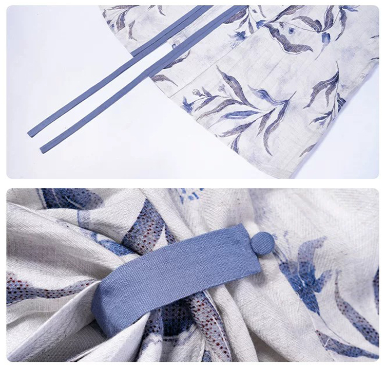 Women Summer Casual Hanfu Song Dynasty-Style Blue Everyday Songku Set