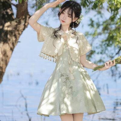 Women Summer Hanfu Casual Slip Dress Cute Fashionable Style