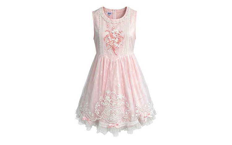 Women Summer Pink Dress with Pipa Sleeves Chinese-Inspired Cute Set