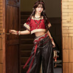 Dunhuang Hanfu for Women Unique Red Set with Han-Style Elements