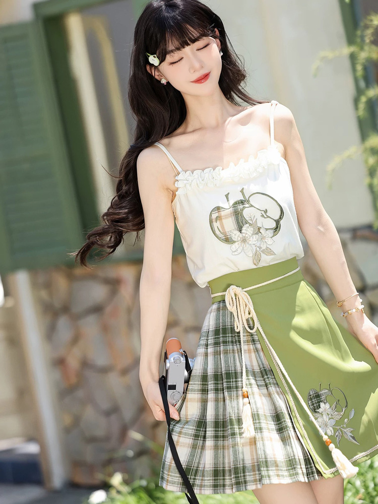 New Chinese-Style Academic-Inspired Fashionable Women Hanfu Set Summer Casual Wear