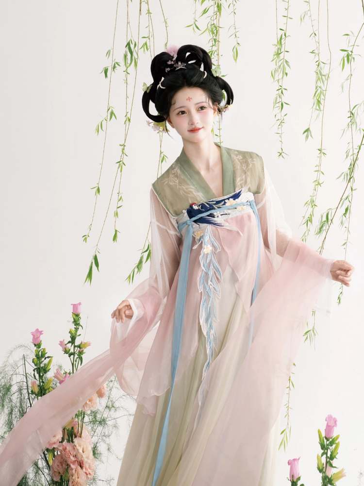 Summer Women Hanfu Qixiong Shanqun Cute Swallow Dress