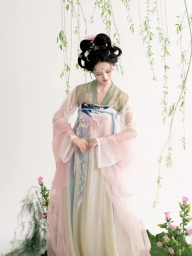 Summer Women Hanfu Qixiong Shanqun Cute Swallow Dress
