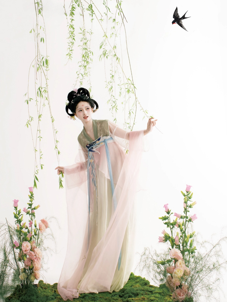 Summer Women Hanfu Qixiong Shanqun Cute Swallow Dress
