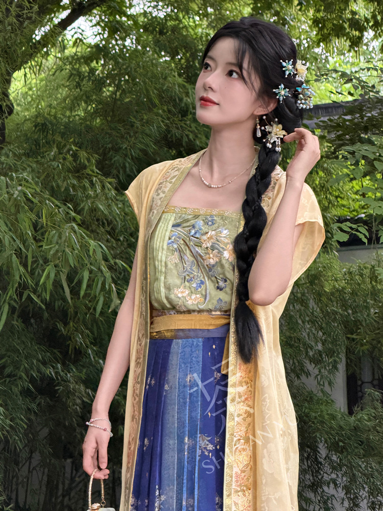 Summer Women Hanfu in Song Dynasty Style with Short Sleeve Design