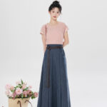 Women Summer Casual Fashion Hanfu Round-Neck Top