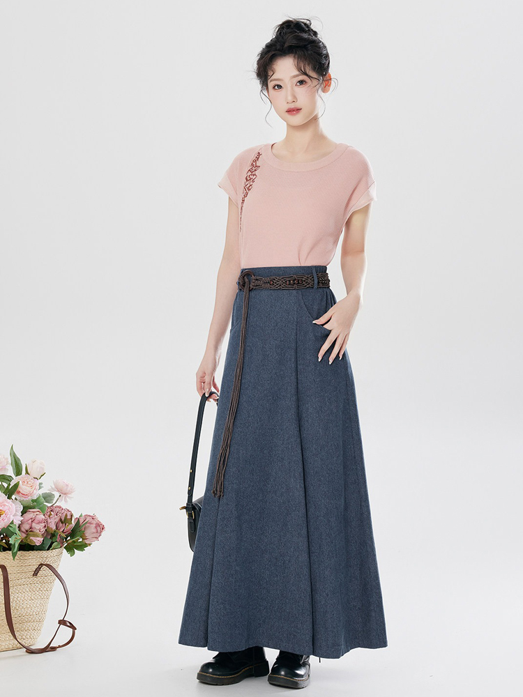 Women Summer Casual Fashion Hanfu Round-Neck Top