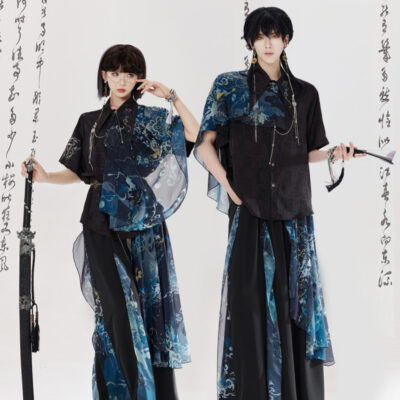 Men Fashion Song Dynasty-Style Hanfu Set Shirt Songku Couple Set