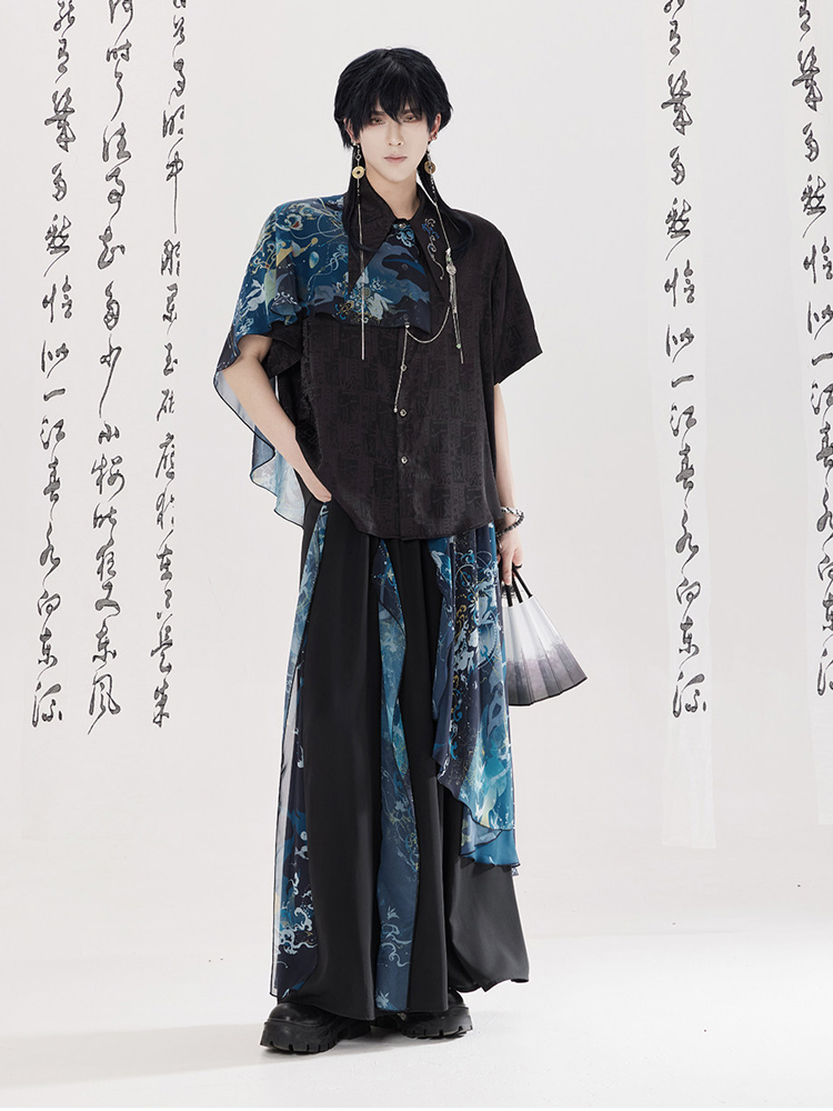 Men Fashion Song Dynasty-Style Hanfu Set Shirt Songku Couple Set