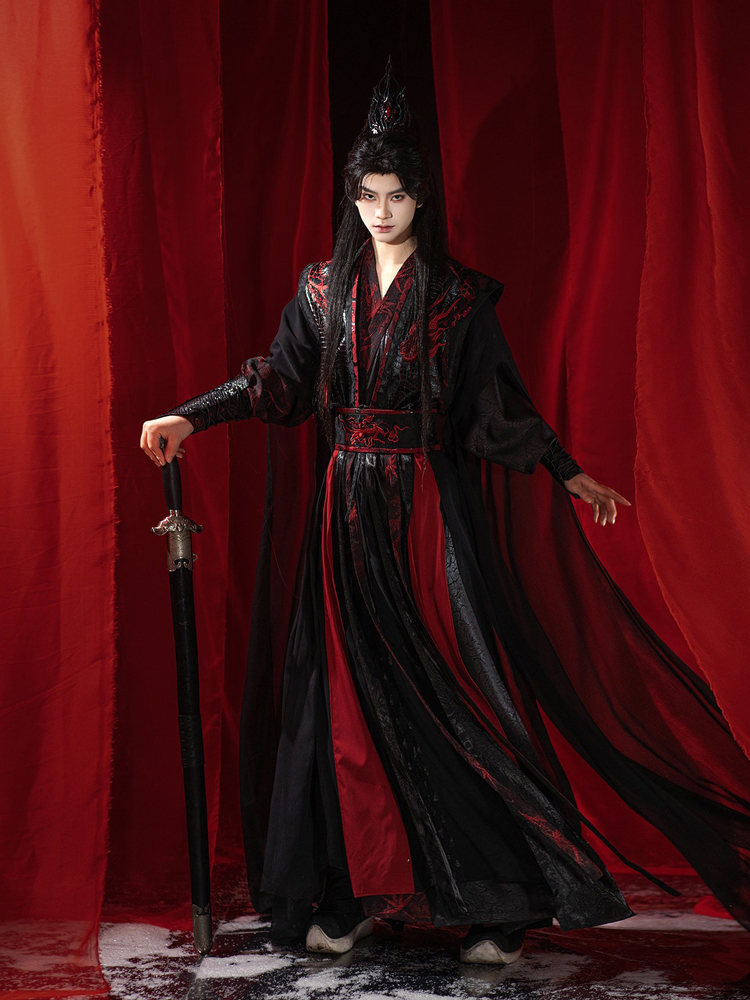 Men Wuxia-Style Costume Set for Martial Arts Drama