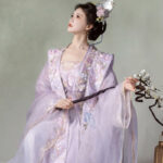 Song Dynasty Women Qiyao Hanfu Lavish Purple Spring Set