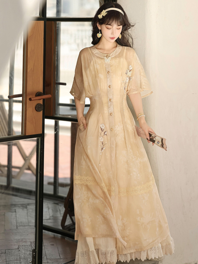 Summer Women Dress Set with Classic Hanfu Elements