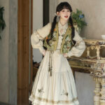 Women Fashionable Dress Set Winter Vest and Hanfu Set