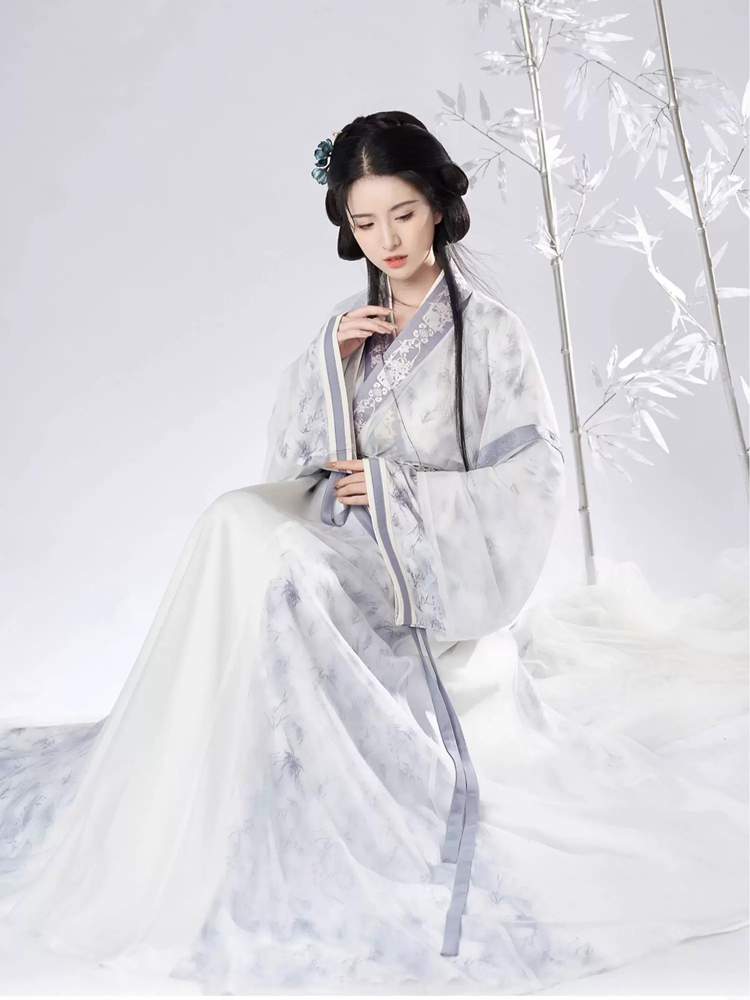 Women Spring Wuxia Style Jin Dynasty Hanfu Set Simple Elegant Dress