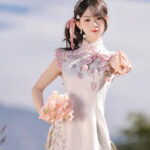 Women Summer Retro Qipao with Chinese-Inspired and Strawberry-Themed Casual Set