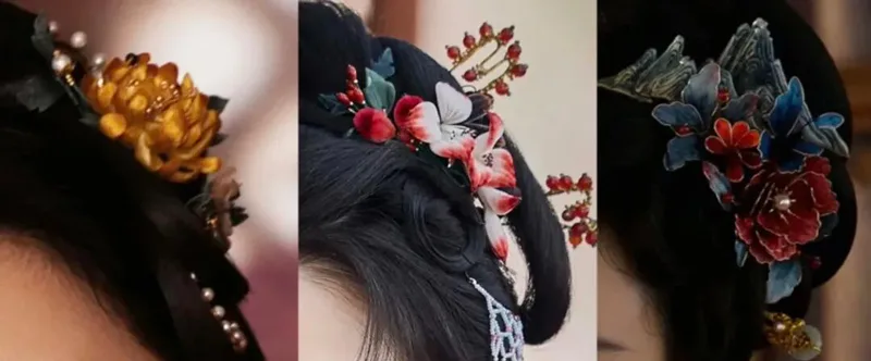 Velvet‑Flower Hair Ornaments in Against the Current