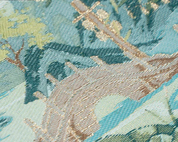 Craft close-up of the woven landscape panel