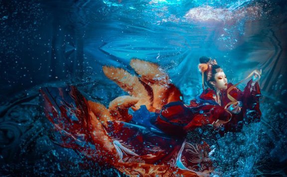 Fancy Hanfu Photography Underwater