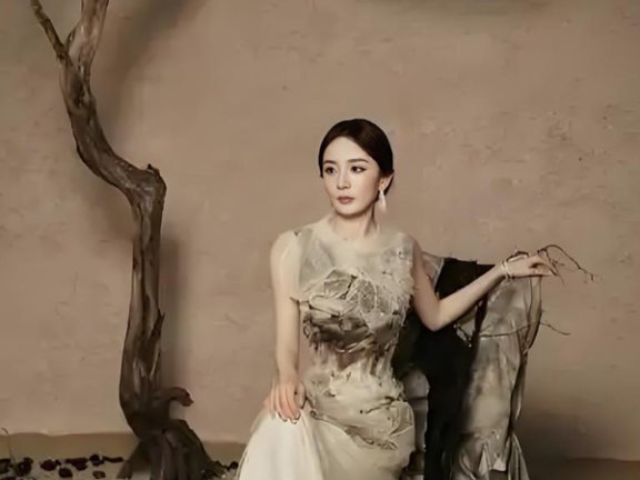 Yang Mi’s Ink Wash Qipao and Withered Trees