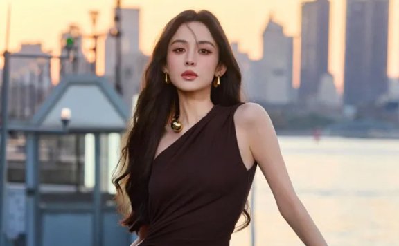 Nazha’s Chocolate Gown Against the Twilight Riverside Canvas