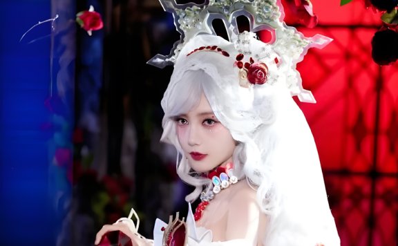 Li Yitong's Dark Rose Bride Look