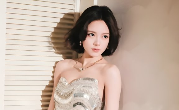 Zhao Jinmai Shines in Gold Scale Gown