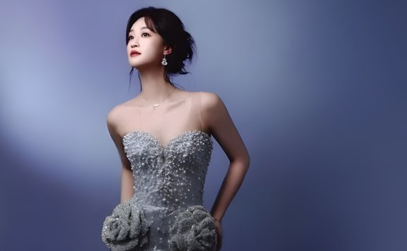 Lan Yingying Shines Like the Milky Way in a Silver-Gray Gown