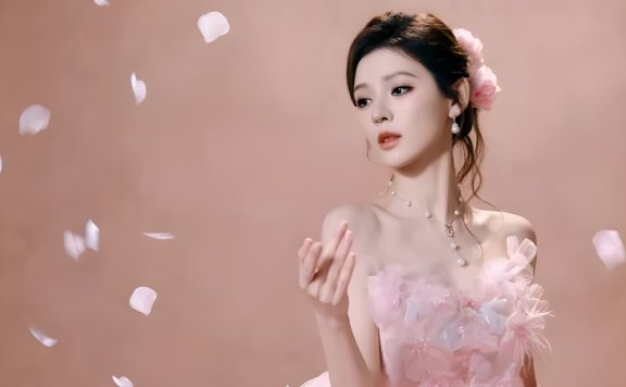 Zhang Yuxi Shines in Pink Fairy Tale Gown