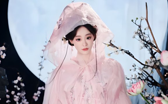Zhu Xudan Shines in Pink Hanfu and Cloak
